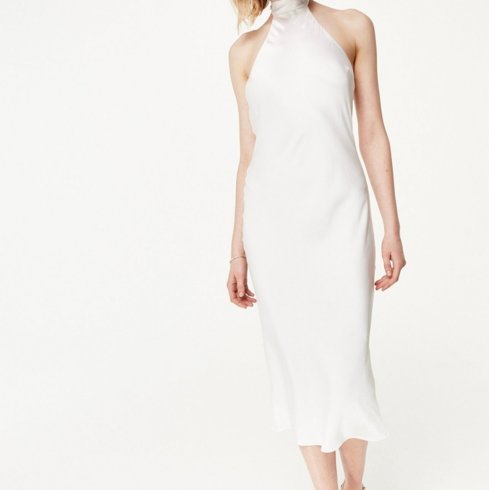 NWT CamiNYC Elsa Dress Halter White Large